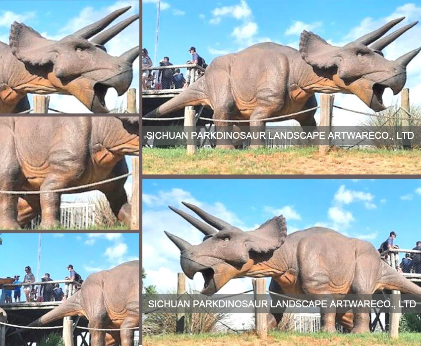 Realistic Animatronic Life Size Triceratops Statue-X
